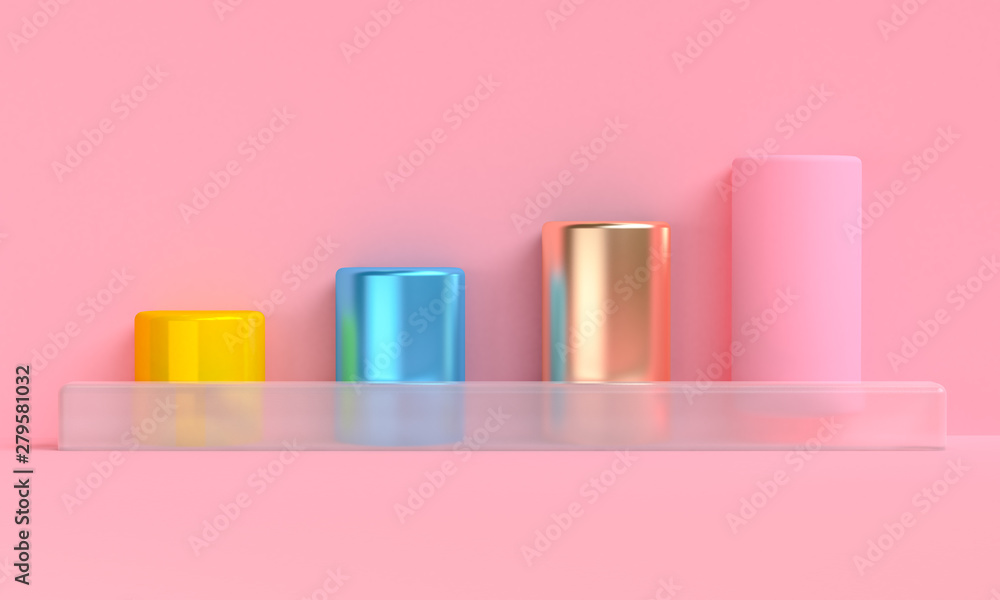 Minimalist abstract background, primitive geometrical figures, 3D render. Minimalist abstract background, primitive geometrical figures, 3D render.