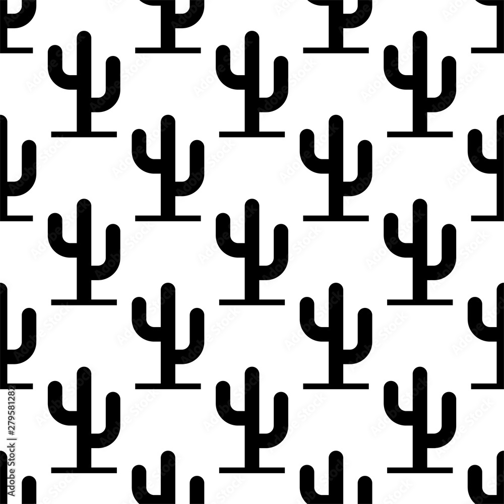 Cactus Icon Seamless Pattern, Cactus Plant Icon Cactus Icon Seamless Pattern, Cactus Plant Icon