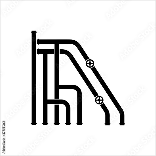 Pipe Icon, Pipe Fitting Icon, Water, Gas, Oil Pipeline, Plumbing Work