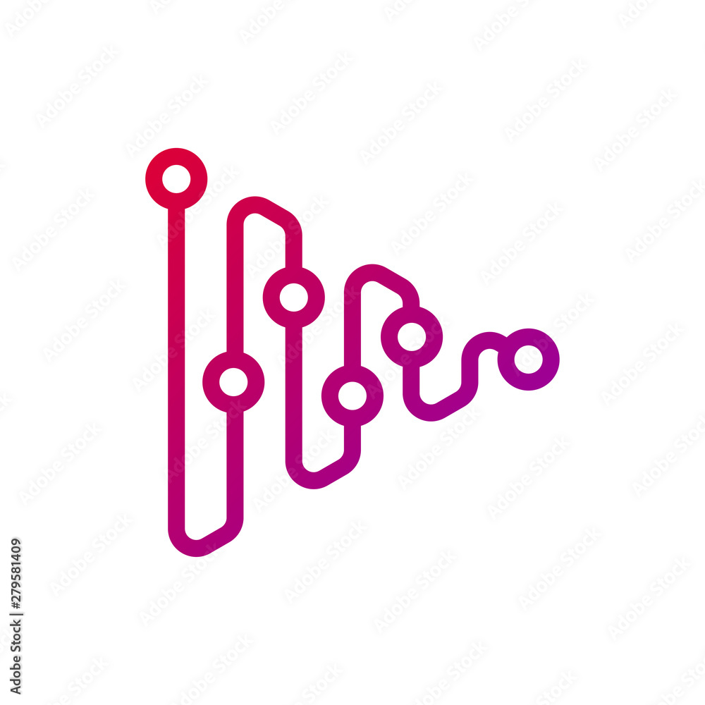 Fototapeta premium Triangle connections logo design.