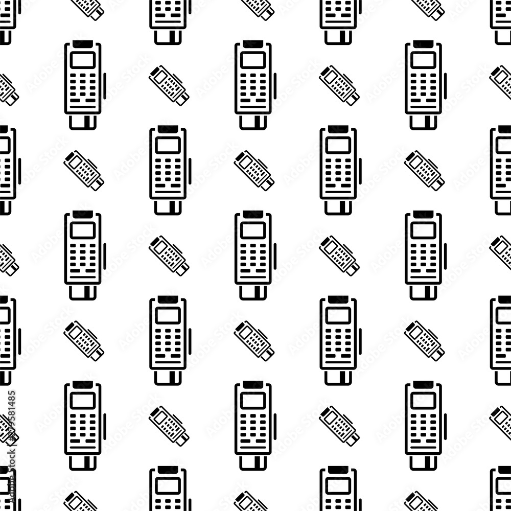 Fototapeta premium Pos Terminal Icon Seamless Pattern