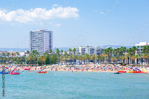  Levante beach in Salou Mediterranean of Spain. Travel, vacation in Costa Dourada. photo
