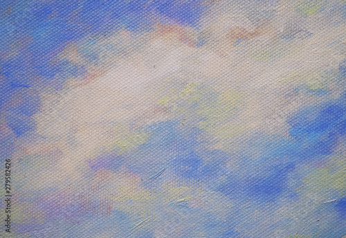 Colorful oil painting sky with cloud abstract background and texture.