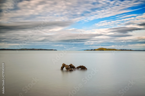 Moody beach of St Heliers, Auckland, New Zealand photo