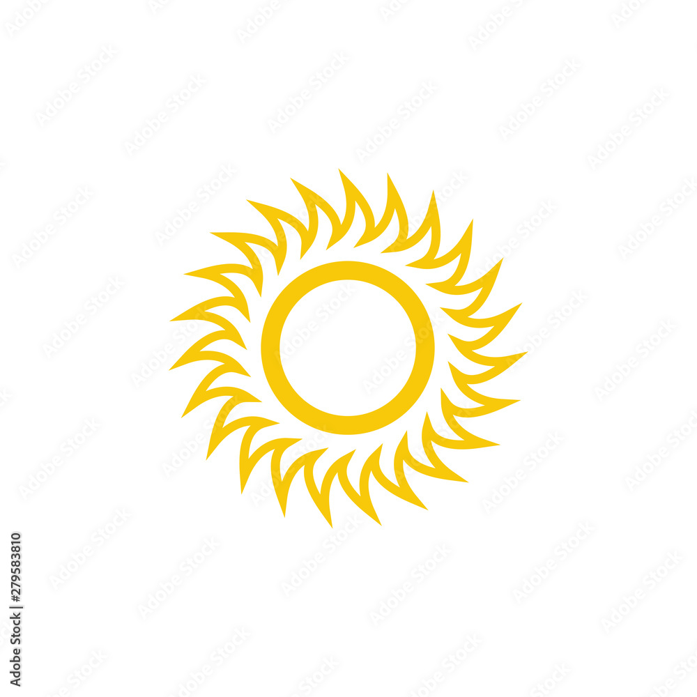Fototapeta premium sun, icon, vector, illustration, design, summer, symbol, isolated, sign, light, element, sunshine