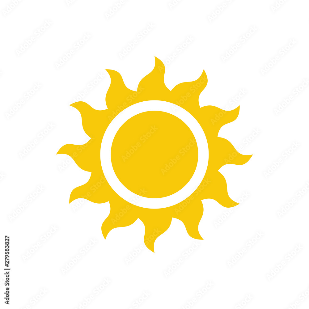sun, icon, vector, illustration, design, summer, symbol, isolated, sign, light, element, sunshine