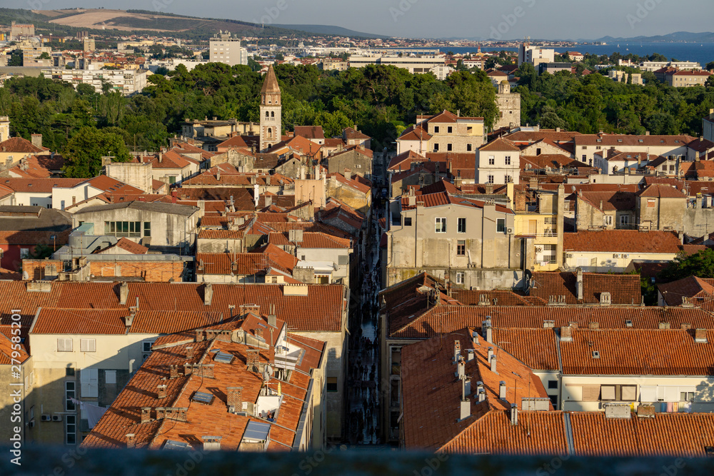 view over the old town of zadar in Croatia