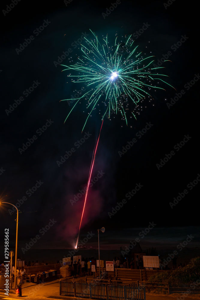Fireworks ( hanabi) in summer , Shirahama beach, Shimoda, Izu peninsula, Shizuoka, Japan Fireworks ( hanabi) in summer , Shirahama beach, Shimoda, Izu peninsula, Shizuoka, Japan
