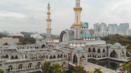 Photography Aerial view of the Federal Territory Mosque, also known as Masjid Wilayah Persek