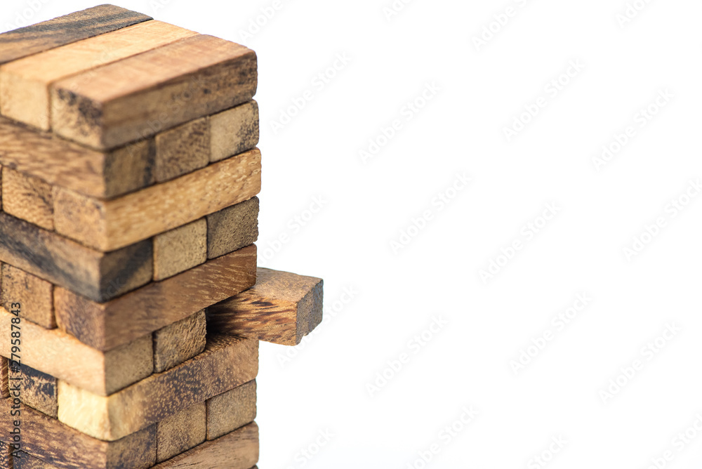 Close up jenga game, The tower from wooden blocks from the top view, Jenga. Close up jenga game, The tower from wooden blocks from the top view, Jenga.