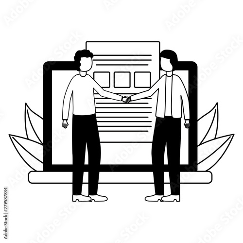 young businessmen team with laptop
