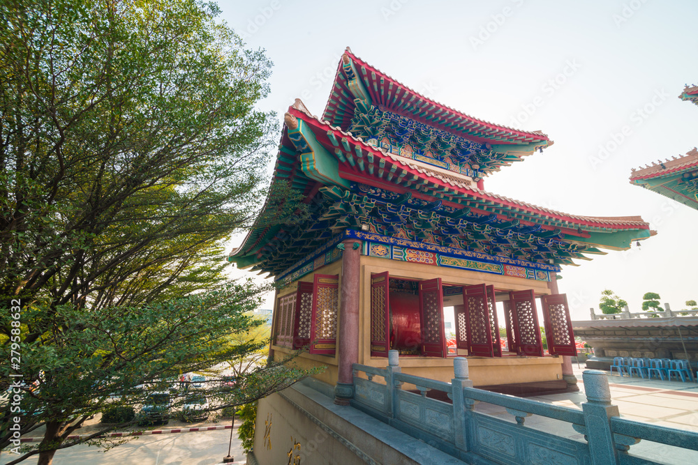 Red pgoda of chinese style temple in Bangkok Red pgoda of chinese style temple in Bangkok