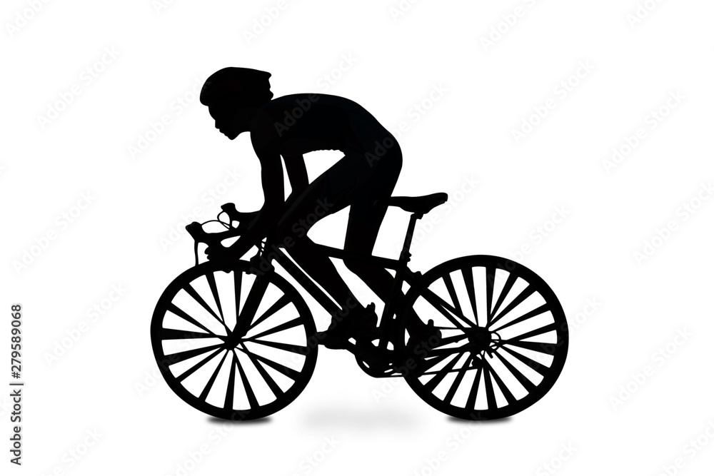 Fototapeta premium Cycling silhouette people