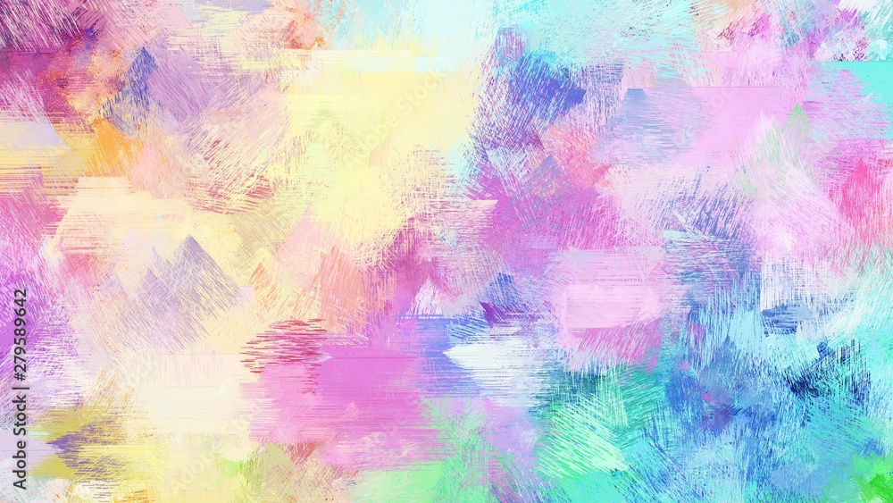 bright brushed painting with light gray, medium turquoise and pastel violet colors. use it as background or texture