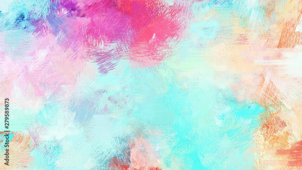 light gray, pale violet red and turquoise color brushed painting. use it as background or texture