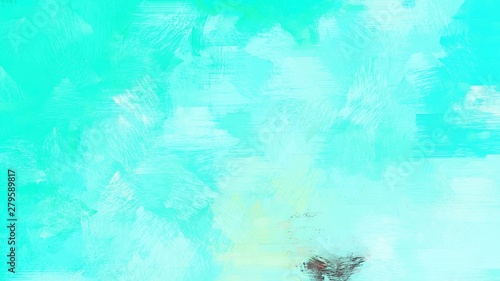 brush painted background with aqua marine, pale turquoise and bright turquoise color