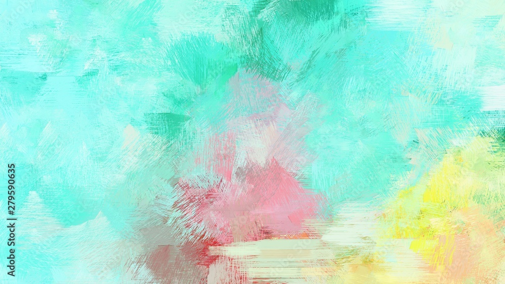 powder blue, pale turquoise and turquoise color brushed painting. artistic artwork for use as background, texture or design element