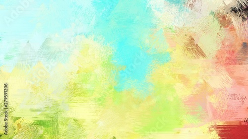 artistic illustration painting with tea green, pale golden rod and medium turquoise colors. use it as creative background or texture