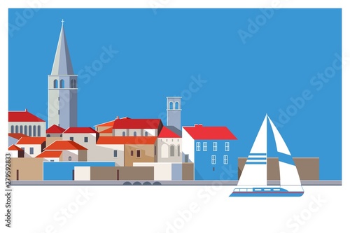Beautiful romantic old town of Porec,Istrian Peninsula, Croatia,Europe