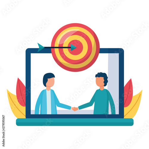 young businessmen team with laptop