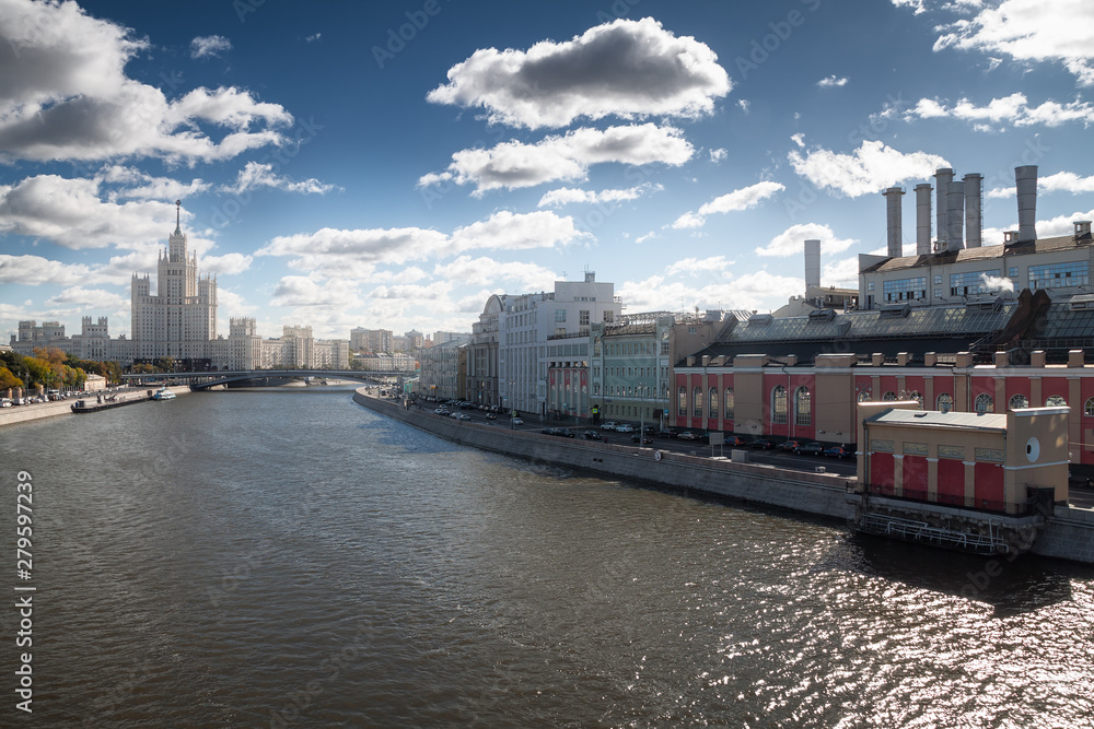 view of the Moscow river from the observation deck view of the Moscow river from the observation deck