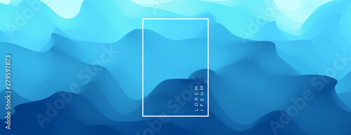Blue abstract ocean seascape. Sea surface. Water waves. Nature background. Vector illustration for design.