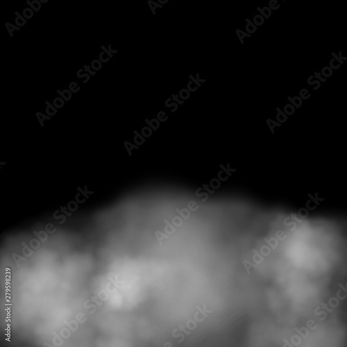White fog, smoke or mist on black background. Halloween special effect theme composition. EPS 10
