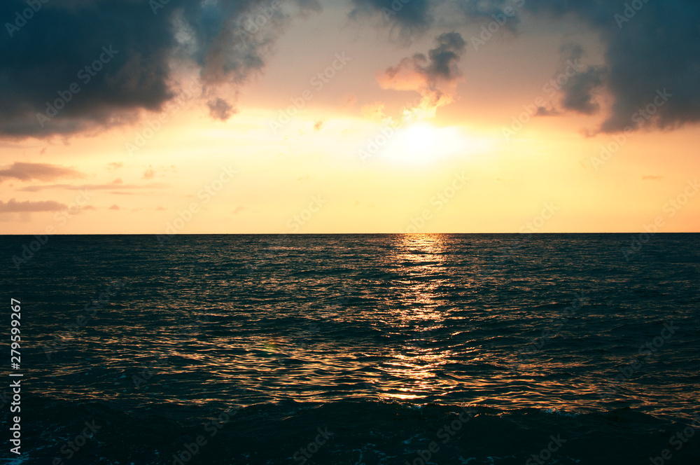 Beautiful landscape with sunset over the sea. Beautiful landscape with sunset over the sea.