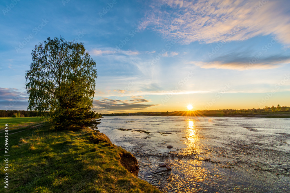 Sunset. river Velikaya. Pskov region. Russia. Sunset. river Velikaya. Pskov region. Russia.