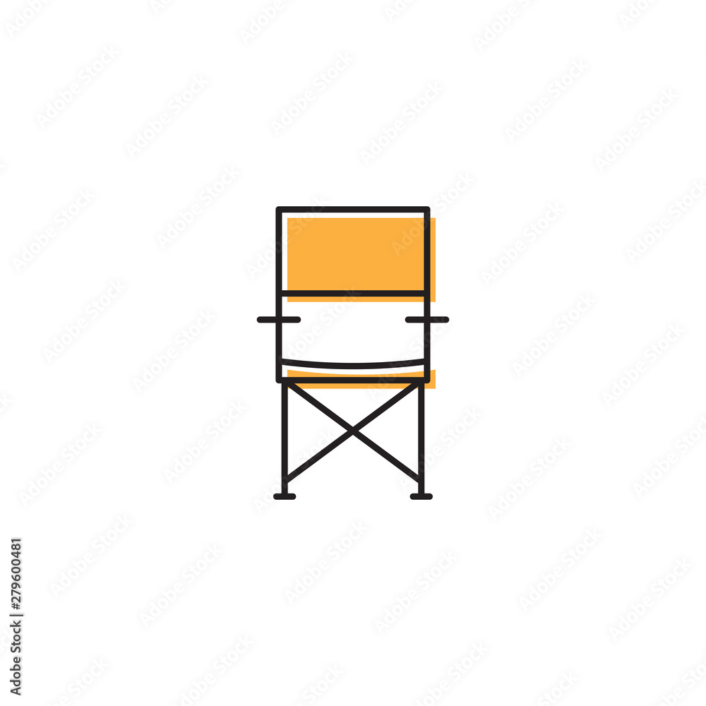 Camping chair vector icon isolated on white background Camping chair vector icon isolated on white background