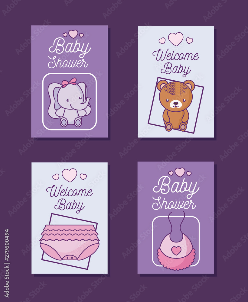 set of baby shower cards with decoration set of baby shower cards with decoration