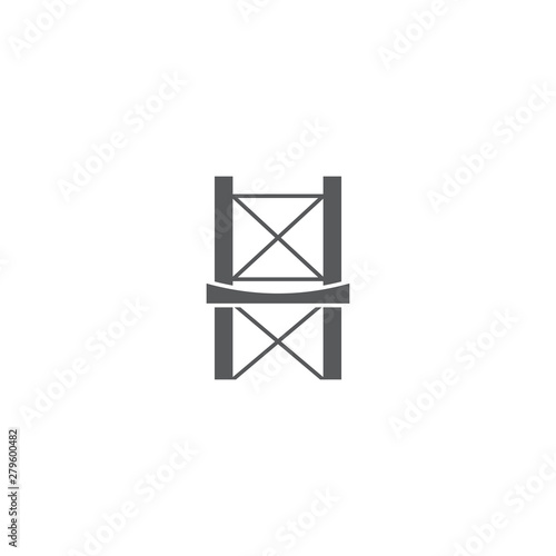 Camping chair vector icon isolated on white background