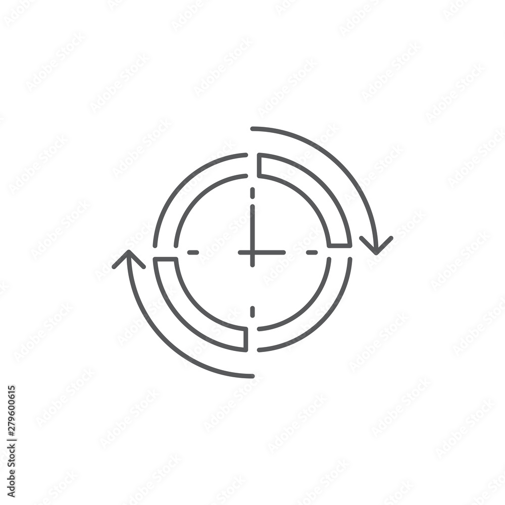 Clock and circular arrow vector icon isolated on white background Clock and circular arrow vector icon isolated on white background