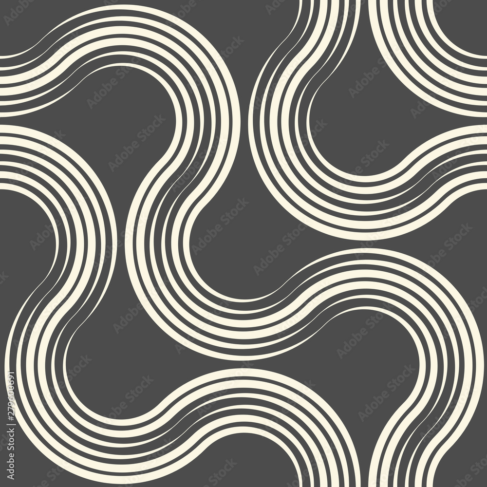 Fototapeta premium Seamless Curved Stripe Background. Vector Minimalistic Pattern