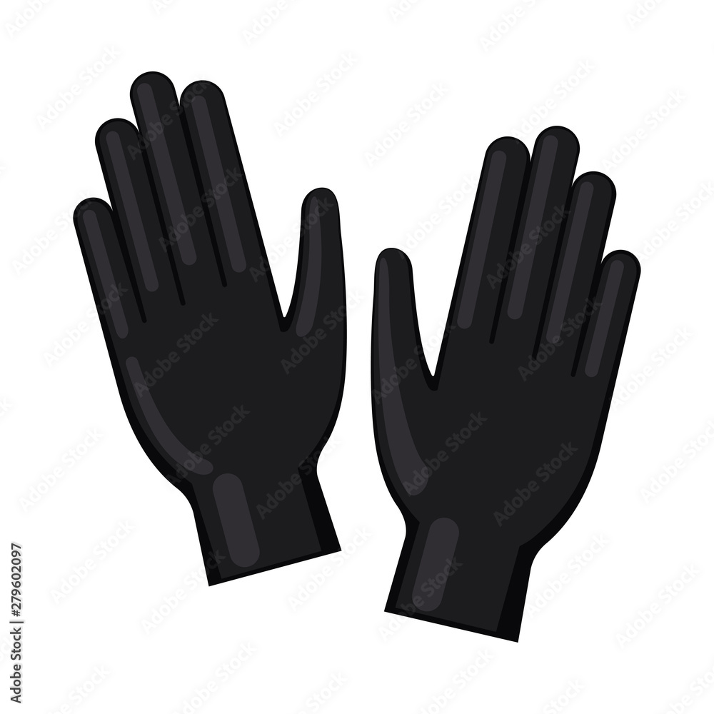 Fototapeta premium Cartoon black disposable nitrile gloves