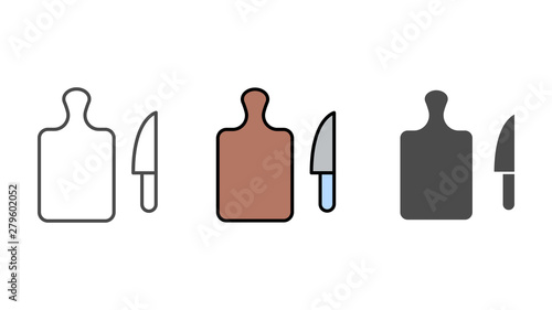 Cutting board vector icon sign symbol