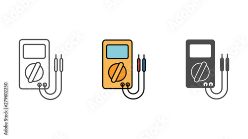 Digital multimeter vector icon sign symbol