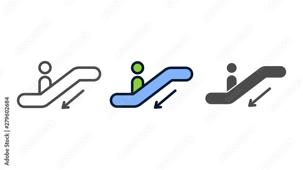 Escalator vector icon sign symbol Escalator vector icon sign symbol