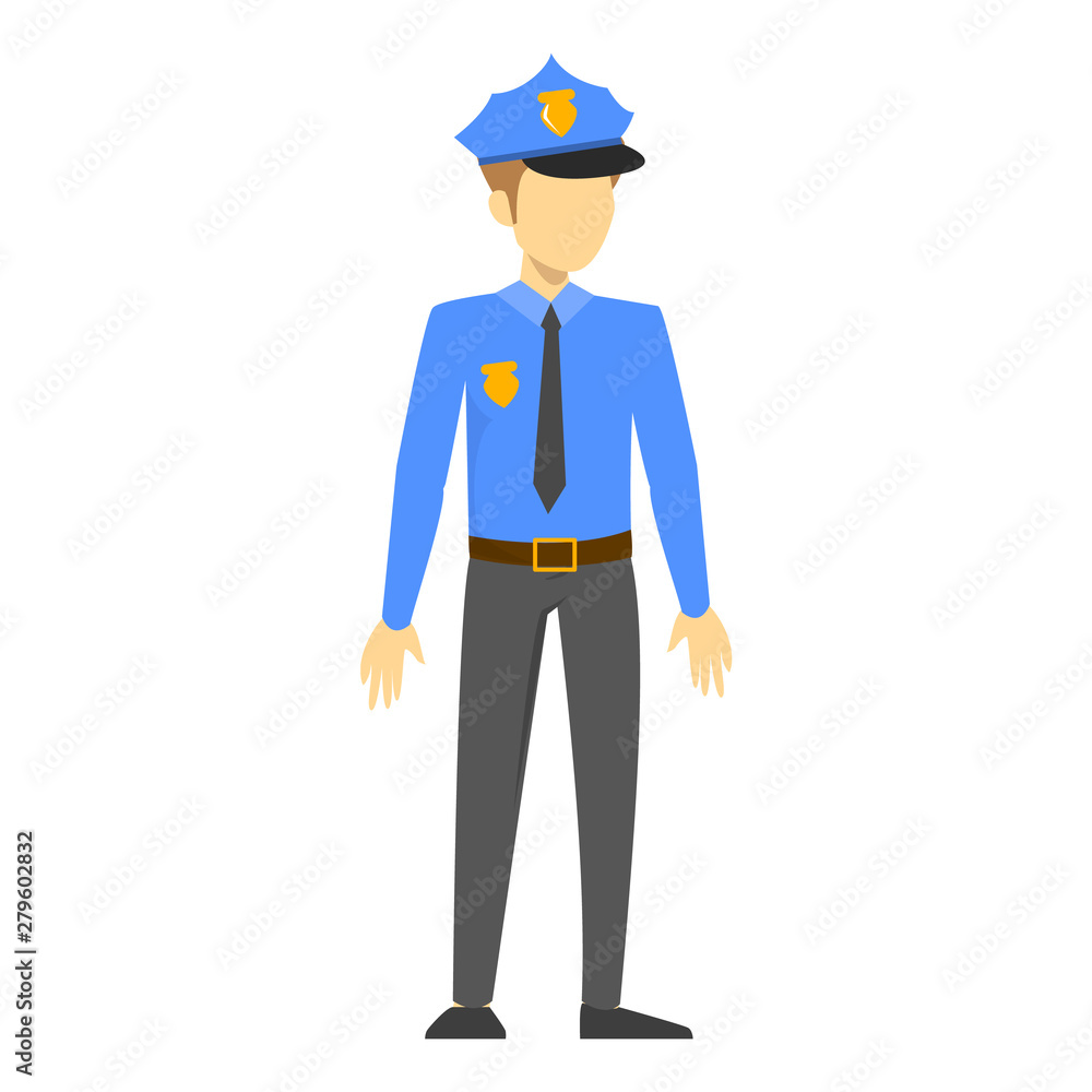 Man in police officer uniform. Cop occupation