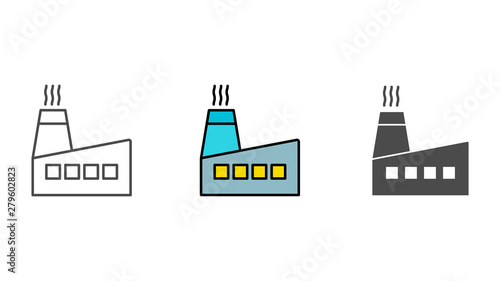 Factory vector icon sign symbol