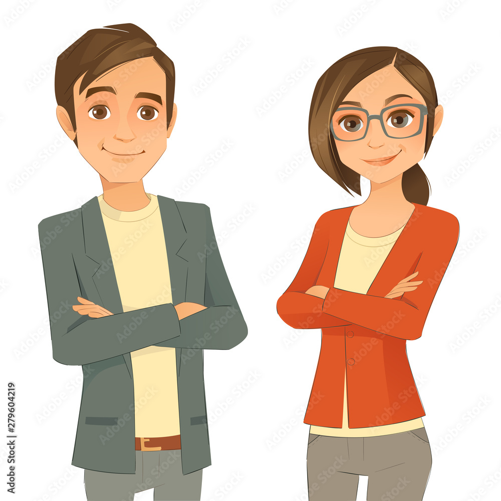 Business Team (Young Man And Woman)