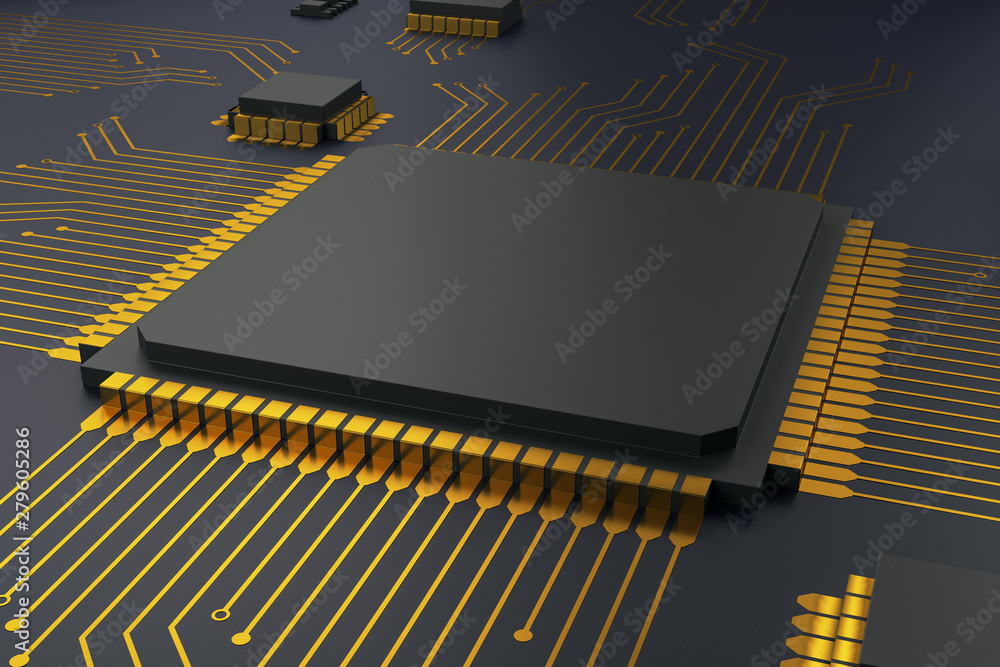Abstract clean circuit chip Abstract clean circuit chip