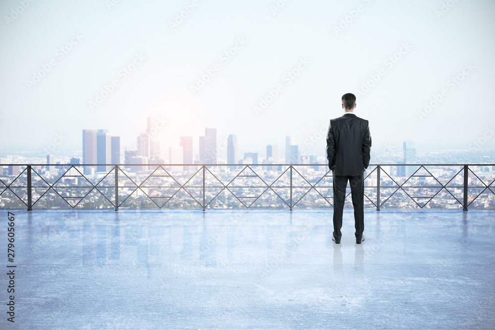 Businessman on rooftop