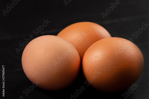 Boiled Chicken Eggs isolated above black background