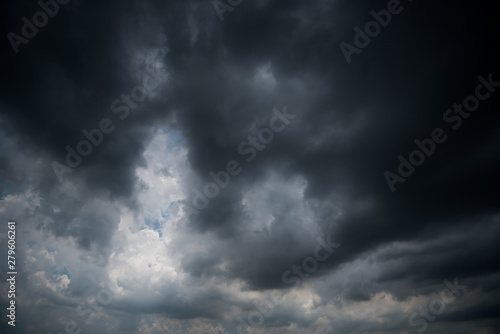 dark storm clouds with background,Dark clouds before a thunder-storm.