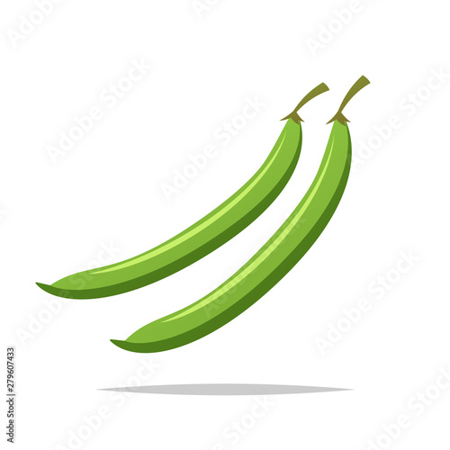 Green beans vector isolated illustration