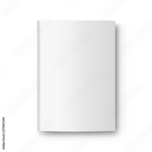 Magazine, book, booklet or brochure cover mockup isolated on white background. Vector illustration