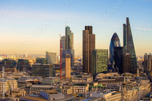 New Skyline of London at sunset