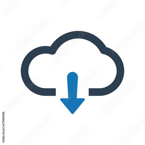 Cloud data sharing download icon