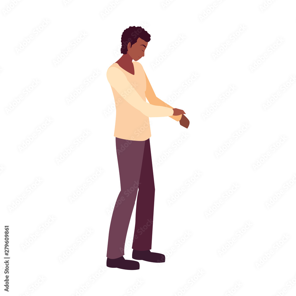 man looking down character vector ilustration man looking down character vector ilustration